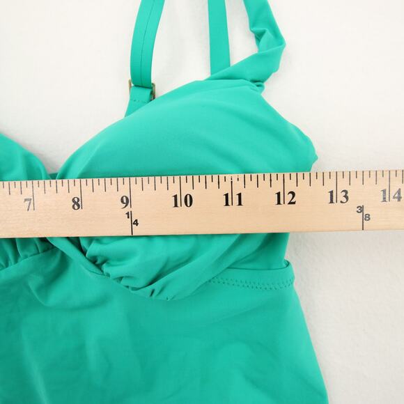 Lands End Tankini Swim Top Green Push Up Bra Adjustable Straps 30D/32C - Picture 5 of 9